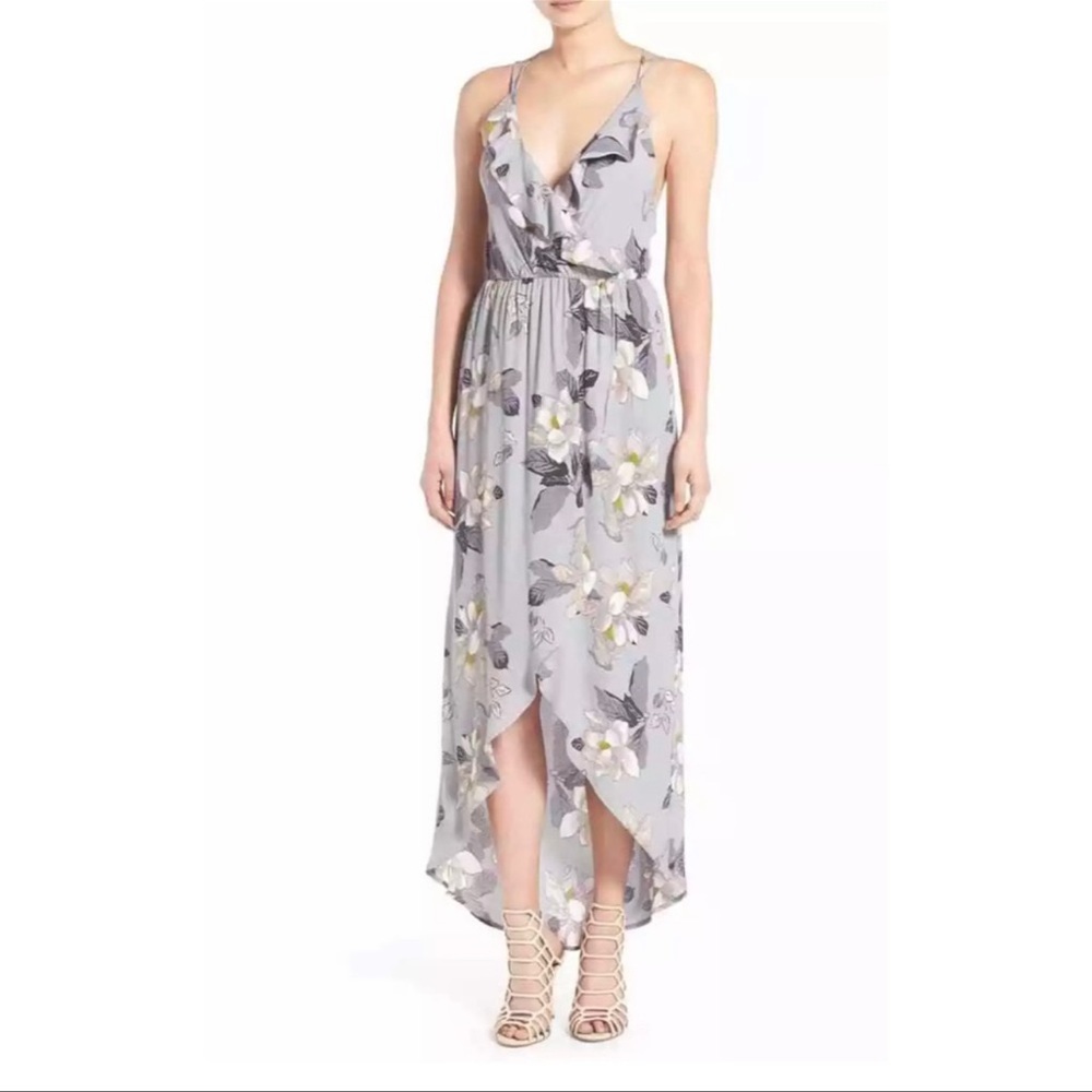 ASTR Grey  Dress Floral High Low Multi Gray Size Small